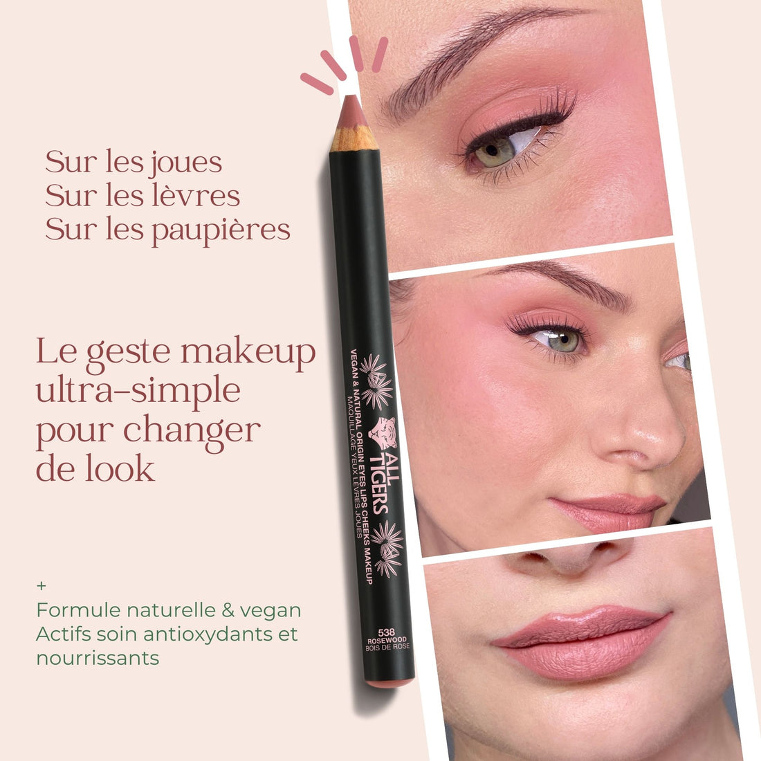 Le MULTI yeux, lèvres, joues | Bois de rose clair 538 - All Tigers