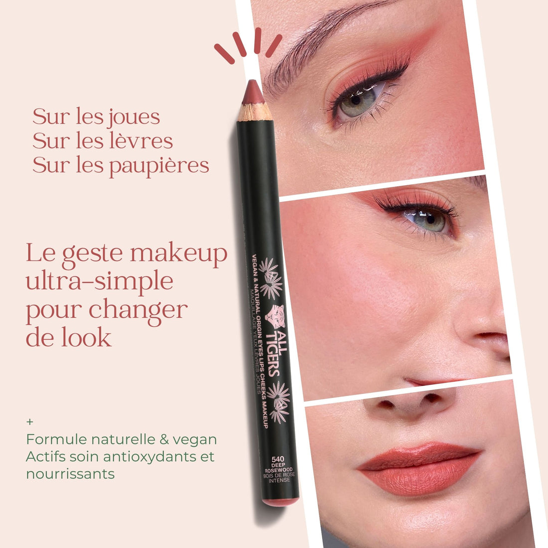 Le MULTI yeux, lèvres, joues | Bois de rose intense 540 - All Tigers